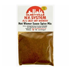 Hot wiener sauce seasoning mix in the Hot Wiener Night Kit.